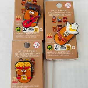 Hot Topic McDonald's Character Pins - Red, Yellow, White